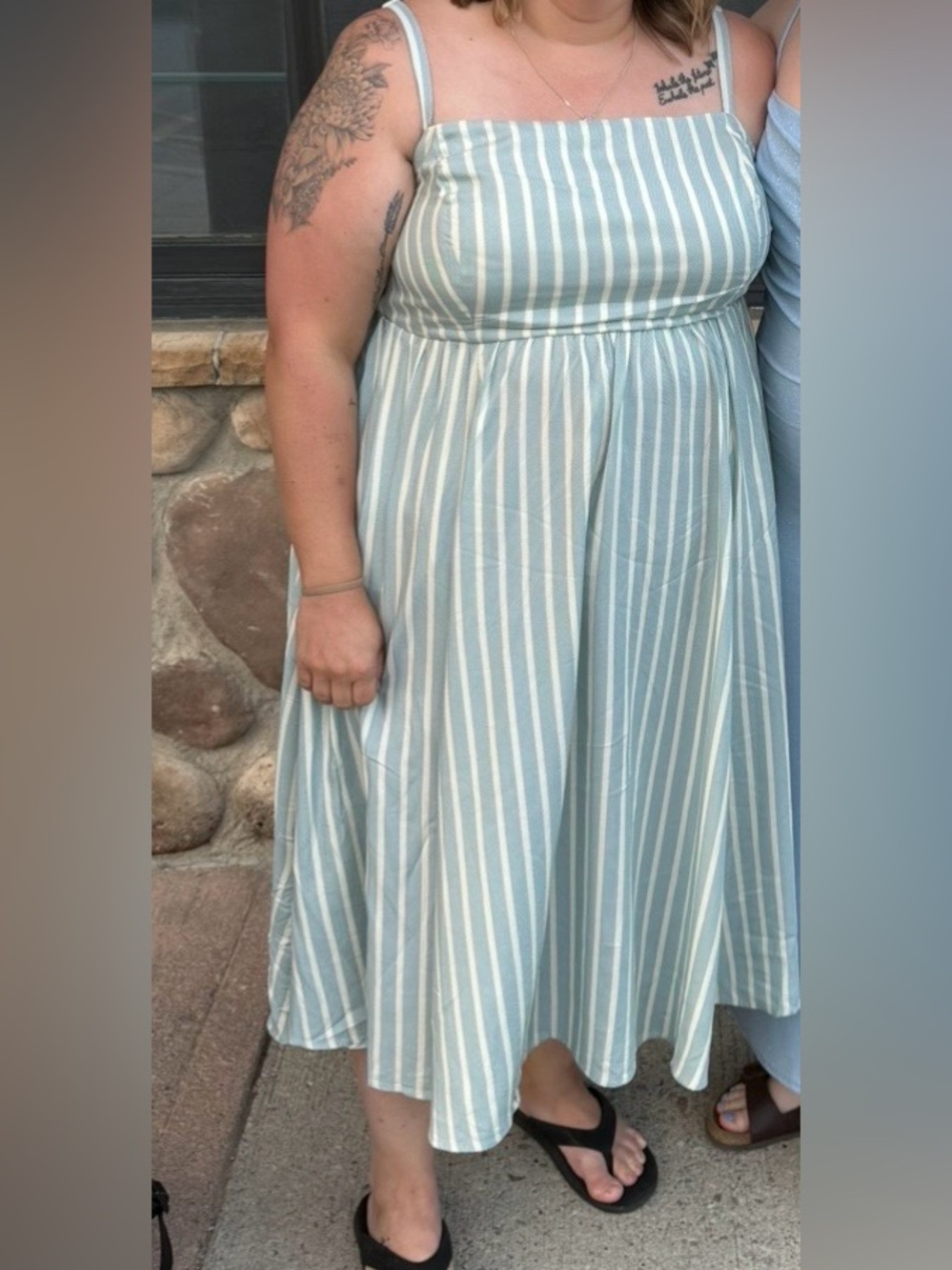 torrid Light Blue and White Striped Maxi Dress